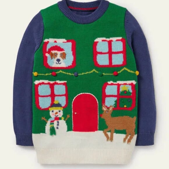 Mini Boden Other - NWT Mini Boden Festive Graphic Crew Sweater
